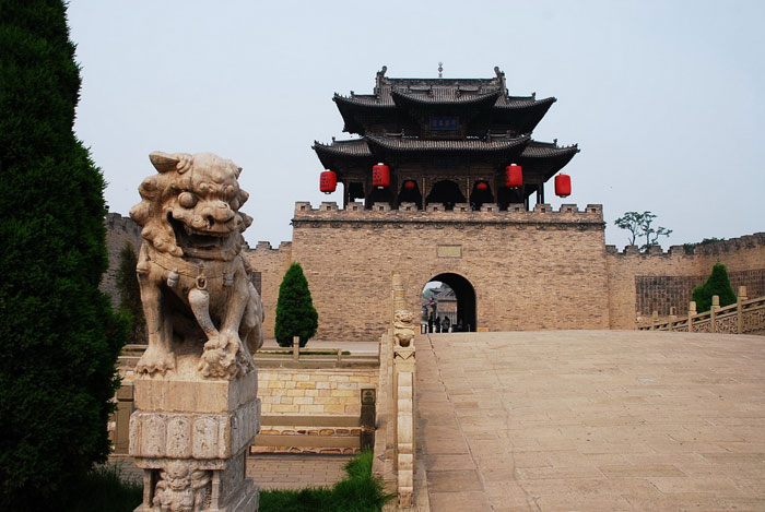 stone lion and tower